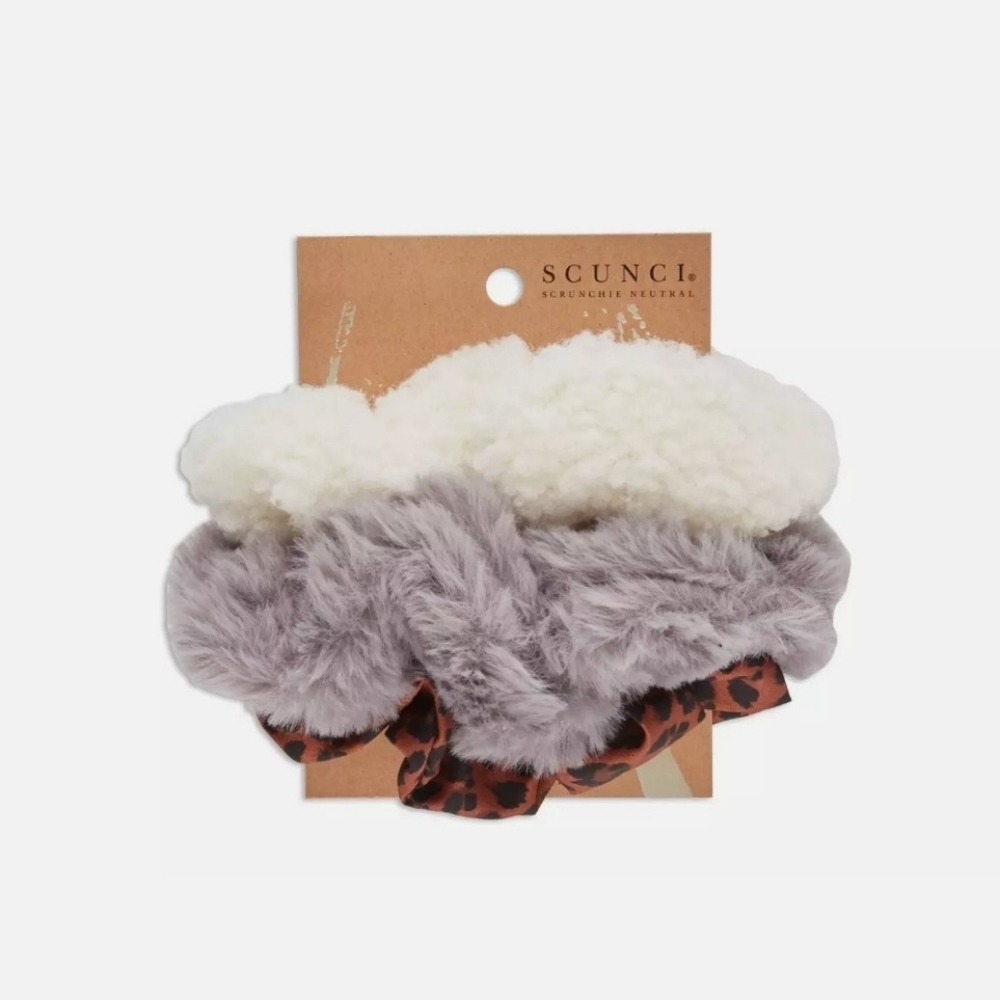 Scunci scrunchie Neutral  3 pack, Leopard print